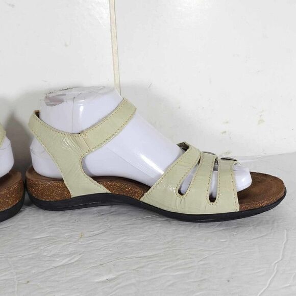 Dansko Women's Jess EU39 US8-8,5 Ivory Leather Strappy Wedge Sandals Shoes - Picture 8 of 13